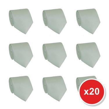 Imagem de Kit 20 Gravatas Masculina Social Slim Premium Tons de Verde Lisa Elegante Padrinhos Formatura Trabalho