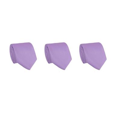 Imagem de Kit 3 Gravatas Social Masculina Slim Lisa Padrinho Casamento Noivo Trabalho Congresso Tons de Roxo