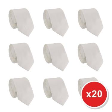 Imagem de Kit 20 Gravatas Masculina Social Slim Premium Tons Classicos Lisa Elegante Padrinhos Formatura Trabalho