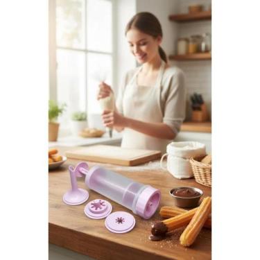 Imagem de 2x Máquina Churros Caseira Manual c/ 3 Bicos - Fácil e Rápid - Congrat