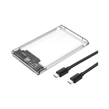 Imagem de Case Externo Para SSD/HDD SATA De 2.5 Polegadas USB 3.0 Tipo C Transpa