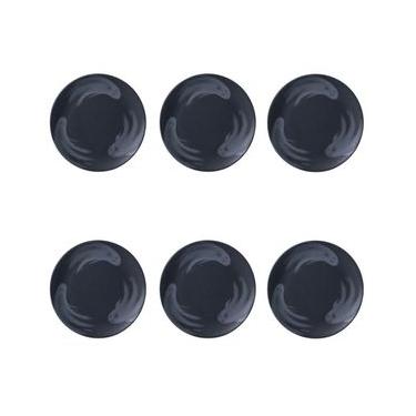 Imagem de Conjunto de Pratos de Sobremesa Halloween Boo 6 Peças Stoneware Preto e Branco Porto Brasil