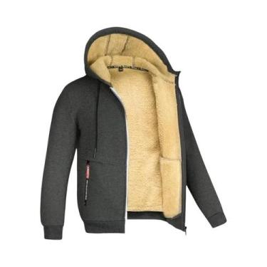 Imagem de Jaqueta Masculina De Camuflagem Com Capuz, Fleece, Inverno, Manga Comp