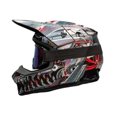 Imagem de Capacete De Motocicleta Off-Road Para Jovens Aprovado Pelo DOT Com Ócu