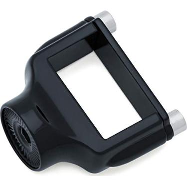 Imagem de Kuryakyn Acessório de motocicleta 3119: braçadeira de suporte lateral para placa de licença para motocicletas Harley-Davidson XL 1986-2019, preto brilhante