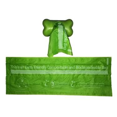 Imagem de Sacos de resíduos para cães e gatos 100% recicláveis e biodegradáveis PET Life de amido termoplástico, dispensador e 2 pacotes de rolos, verde pistache