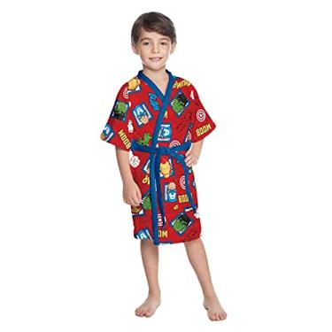 Imagem de Roupão Aveludado Infantil Quimono Estampado Avengers G Com 1 peça