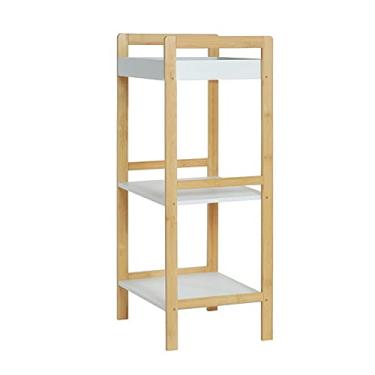 Imagem de Carrinho de cozinha, carrinho de armazenamento de madeira, unidade móvel de prateleira, organizador de armazenamento para carrinho utilitário para cozinha, banheiro, 3/4 níveis, prateleiras de vegetais para cozinhas (cor: 3 camadas)