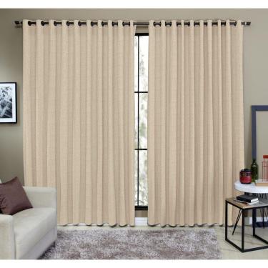 Imagem de Cortina Tecido Rustico 2,00M X 2,30M Semi Blackout Areia