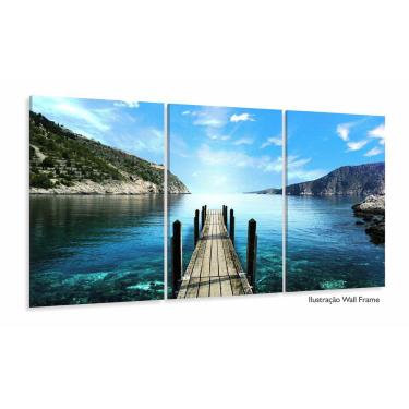 Imagem de Quadro Decorativo Paisagem Ponte 120x60 3 peças em tecido