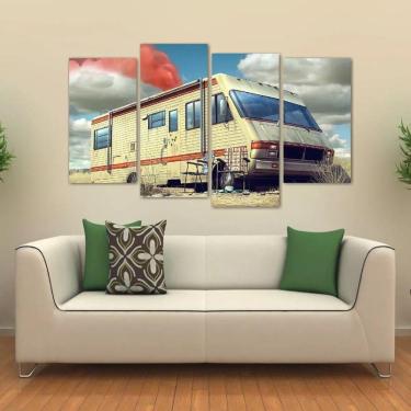 Imagem de Quadro Decorativo Breaking Bad Trailer Em Tecido 4 Peçase