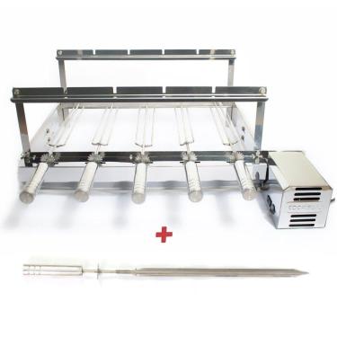 Imagem de Churrasqueira Giratória Inox 5 Espetos Motor Direito - Curto