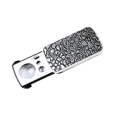 Imagem de Kit de acessórios para microscópio 30 X 60 X 90 X Microscópio de laço de lente de vidro com slides de microscópio LED (cor : prata)