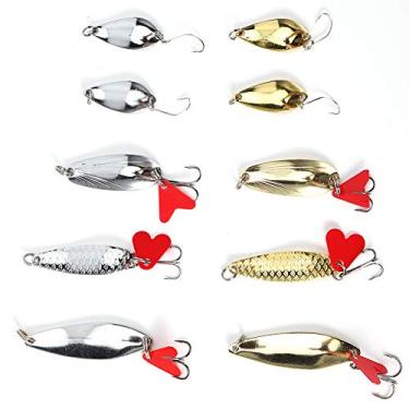 Imagem de Isca de pesca dura, lantejoulas resistentes, isca de pesca dura reflexiva 10 peças atrair peixes de simulação artificial isca de pesca para amante de pesca
