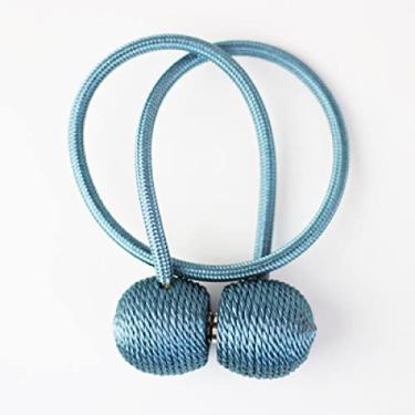 Imagem de 1 peça cortina magnética tieback de gancho fivela clipe cortina tieback poliéster acessórios decorativos para casa, azul