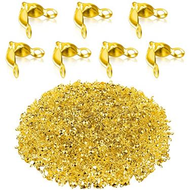 Imagem de Syhood 1400 peças de pontas de contas, pontas de nó, pontas de concha para fazer joias, pontas de contas abertas, capas de contas dobráveis para pulseiras, colares, brincos, chaveiros