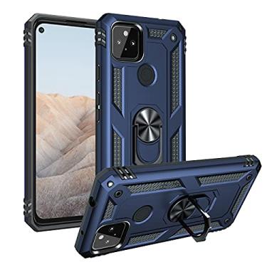 Imagem de YUNCHAO Caixa de telefone Para Google Pixel 5A 5G Case de proteção à prova de choque + PC com suporte rotativo de 360 ​​graus capa para celular