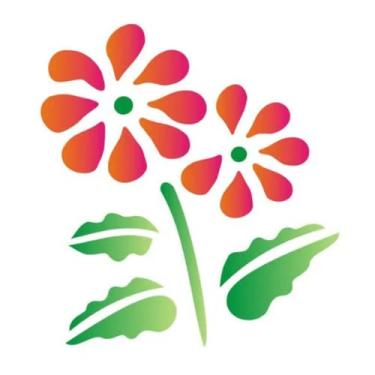 Imagem de Stencil de Acetato para Pintura OPA Simples 10 x 10 cm - 778 Flores II
