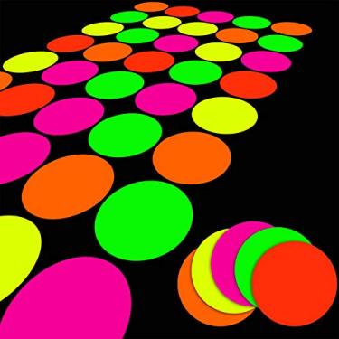 Imagem de WILLBOND 25 folhas de papel neon, suprimentos de decoração de festa brilhoso faça você mesmo jogos de pista de dança clássico Twister UV reativo cartolina multicolorida para luz negra neon festa de an