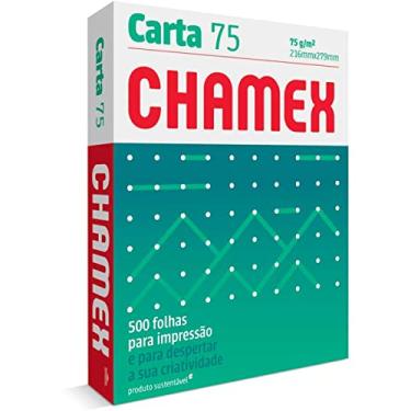 Imagem de Papel Sulfite Carta 75g, Chamex, Caixa com 10 Pacotes com 500 Folhas cada