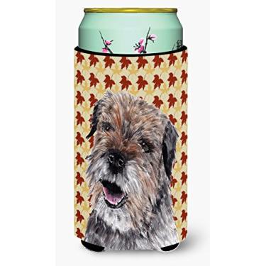 Imagem de Caroline's Treasures SC9543TBC Borda Terrier Outono Folhas Altas Bebidas Isolador Isolador de Bebidas Isolador Hugger, Menino Alto, Multicolorido