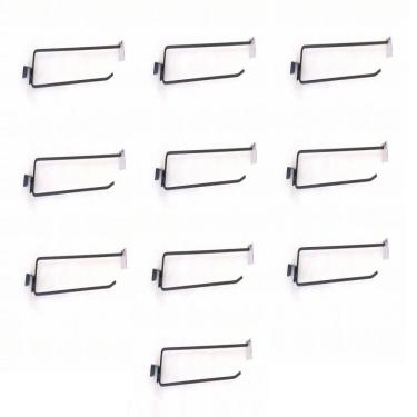 Imagem de Gancheira Simples Amapa Com Porta Etiqueta 25Cm Preto Kit10