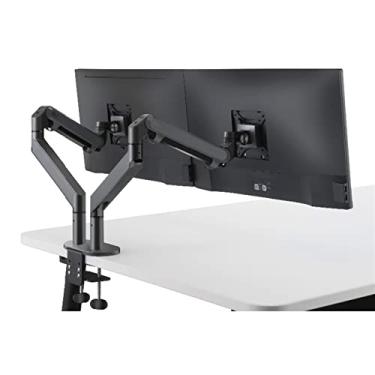 Imagem de Braço do Monitor 17-32 "Stand de monitor duplo, montagem de monitor duplo da mola de gás, Vesa. Monte 75x75 100x100, braço de monitor duplo de movimento completo de alumínio, mantém até 17.6lbs / braç