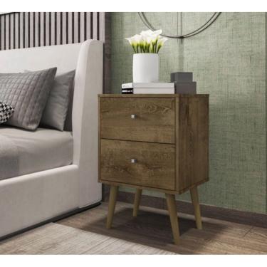 Imagem de Mesa de Cabeceira 2 Gaveta retrô MB2015 Madeira Rústica - Móveis Bechara