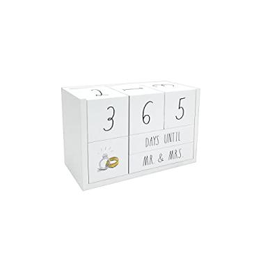 Imagem de Rae Dunn Calendário de contagem regressiva - Conjunto de blocos de contagem regressiva de casamento para mulheres e homens recentemente noivados - Presente de noivado para casais, noivas, presentes para ela - Contagem regressiva de aniversário, aniversário