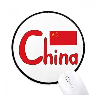 Imagem de DIYthinker China Bandeira nacional chinesa padrão vermelho mouse pad desktop escritório tapete redondo para computador