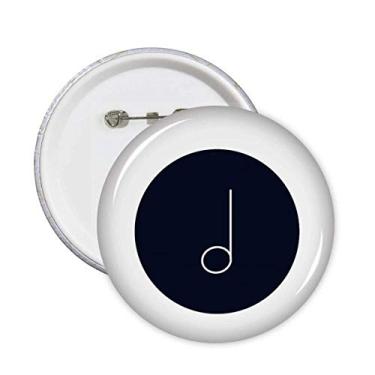 Imagem de White Music Mim Notes Broche Preto Emblema Botão Redondo Decoração de Roupas 5 peças