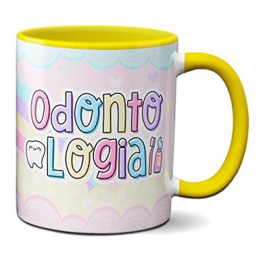 Imagem de Caneca Odontologia Profissão Dentista Profissional Fofa (Amarela)