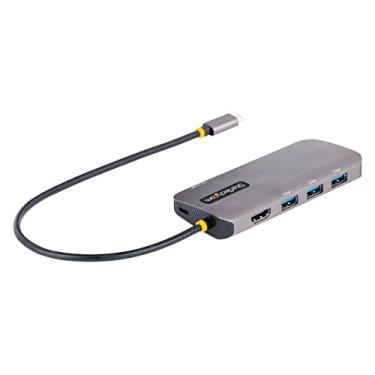 Imagem de StarTech. com adaptador multiportas USB C, vídeo HDMI 4K 60Hz, 3 portas 5Gbps USB-A 3,2 Hub, 100W Power Delivery Pass-through, GbE, 12"/30 cm, dock station para laptop (127B-USBC-MULTIPORT)