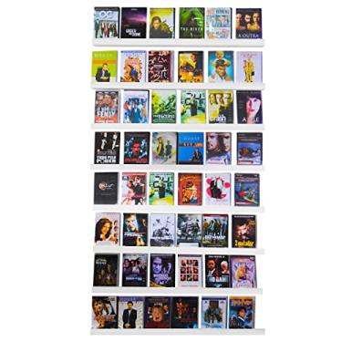 Imagem de Prateleira para CDs DVDs coleção MDF Branco 8 peças 90cm