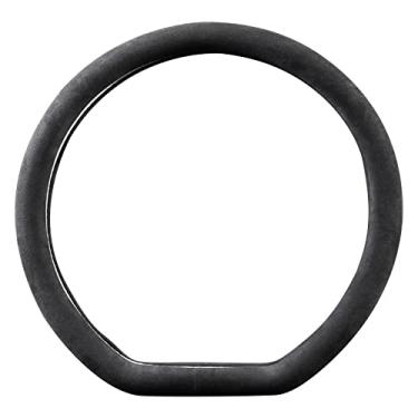 Imagem de Alfanxi Capa de volante de material universal Alcantara compatível com BMW Benz, Ford, Chevrolet Ram, Toyota, a maioria dos modelos de carros (sem listra, tipo D)