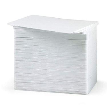 Imagem de Cartões de PVC branco premium em branco, 30 mm, CR80 (tamanho de cartão de crédito), impresso (pacote com 100)