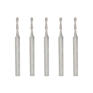 Imagem de Cortador de fresagem CNC para máquina de gravação de 1,0 mm (1/24") de aço de tungstênio de 2 pontas, cortador de moagem de carboneto de aço de tungstênio é adequado para placa de acrílico de plástico Bakelite PVC MDF madeira de madeira de placa de acrílico 5 peças