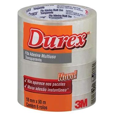 Imagem de Durex, 3M, Fita Adesiva Transparente, pacote de 6