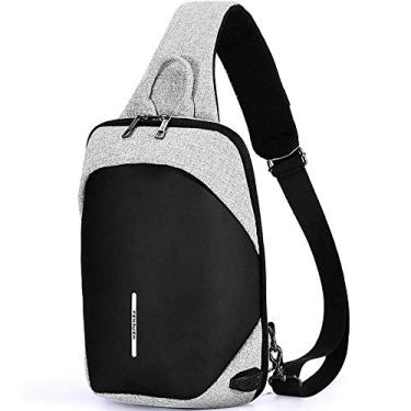 Imagem de Mochila de ombro Bolsa de peito Bolsa de ombro crossbody, tecido de poliéster de alta densidade, ventilação em favo de mel 3D nas costas, suave e arejada