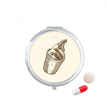 Imagem de Porta-comprimidos de sorvete para esboço manual marrom, caixa de armazenamento de remédios