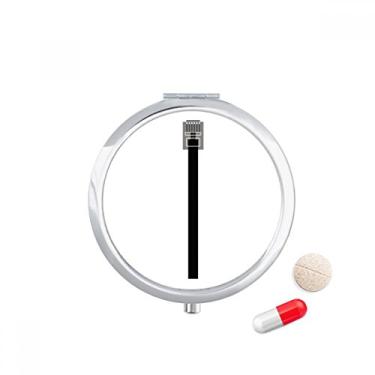 Imagem de Cabo de Internet preto padrão plugue USB estojo de comprimidos bolso caixa de armazenamento de medicamentos dispensador de recipiente