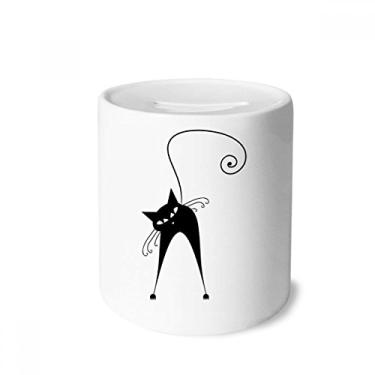 Imagem de DIYthinker Caixa de cerâmica para o dia das bruxas, amante de gatos, desenho de animal, porta-moedas, presente de cofrinho