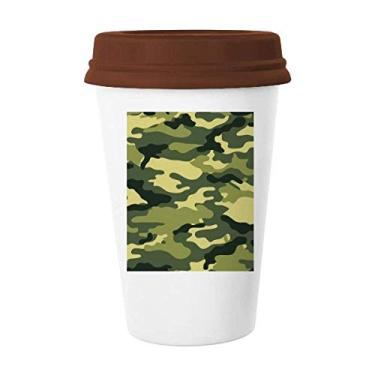 Imagem de Camuflagem Line Art Grain Illustration Pattern Mug Coffee Drinking Glass Cerâmica Cup Lid