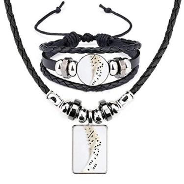 Imagem de Pai Gow Domino Gambling Photo colar de couro conjunto de joias