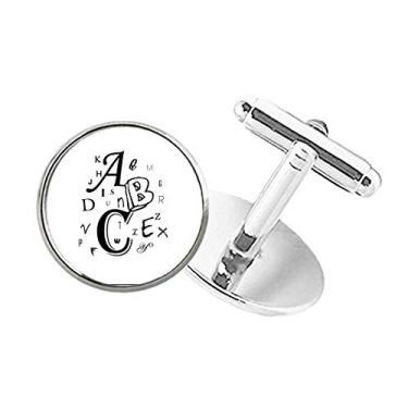 Imagem de DIYthinker Letras ABC Image abotoaduras com botão redondo