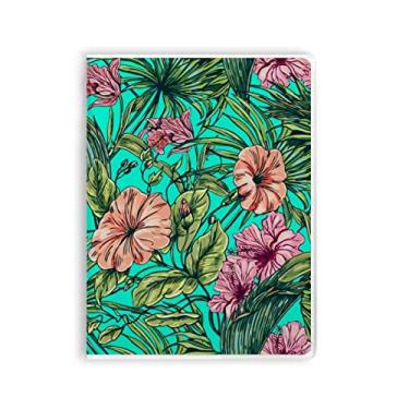 Imagem de Caderno de folhas de flor verde Art Deco presente moderno capa de goma Diário capa macia