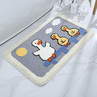 Imagem de jia cool Tapete de banheiro antiderrapante cobertor de banho lavável fofo com desenho infantil (40 x 50 cm) Happy Duck)