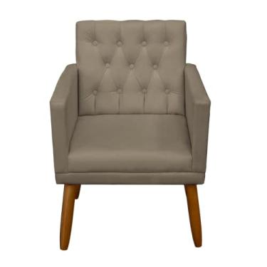 Imagem de Poltrona Cadeira Decorativa Para Sala Resistente para Escritório Recepção Sala De Espera Clinica (Cappuccino)