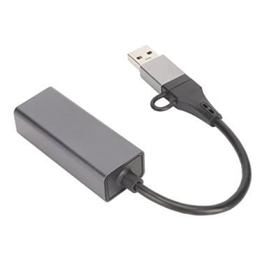 Imagem de Adaptador Tipo C para RJ45, Adaptador USB para Ethernet 10 100 1000 Mbps Indicador LED para Onde Estiver