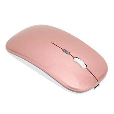 Imagem de Mouse Ergonômico Sem Fio de 2,4 G, Mouse óptico para Computador 800/1200/1600 DPI Ajustável, Mouse Silencioso LED, Mouse Recarregável por USB, 4 Botões, para PC e Laptop (Rosa ouro)